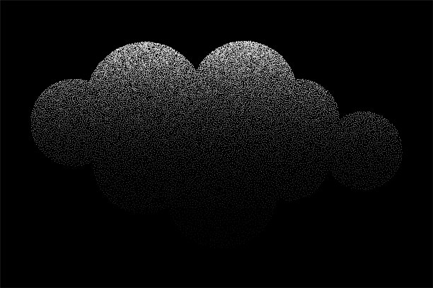 砂粒纹理图案。噪声波纹背景。圆点圆点形状，黑噪点，颗粒效果。矢量插图孤立的黑色。抽象的山、云、树图片下载
