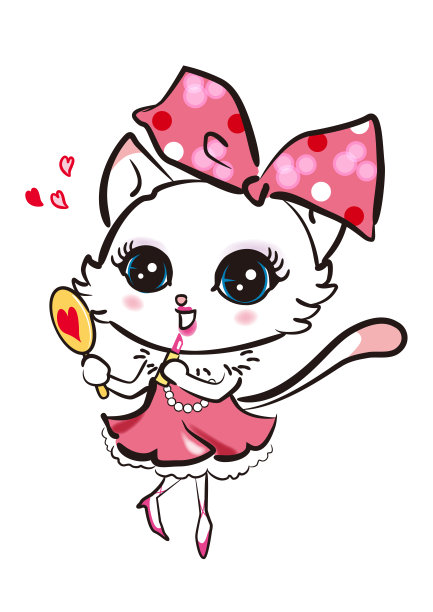 剪贴艺术的时尚猫女孩的性格图片下载