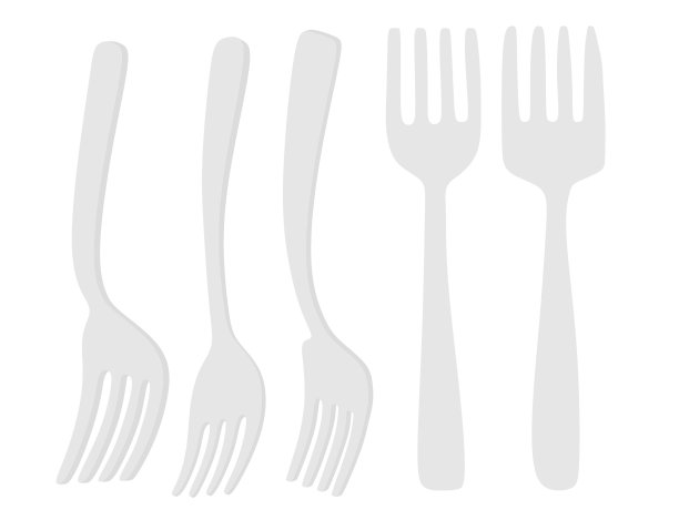 叉矢量集可爱的卡通风格。图片下载