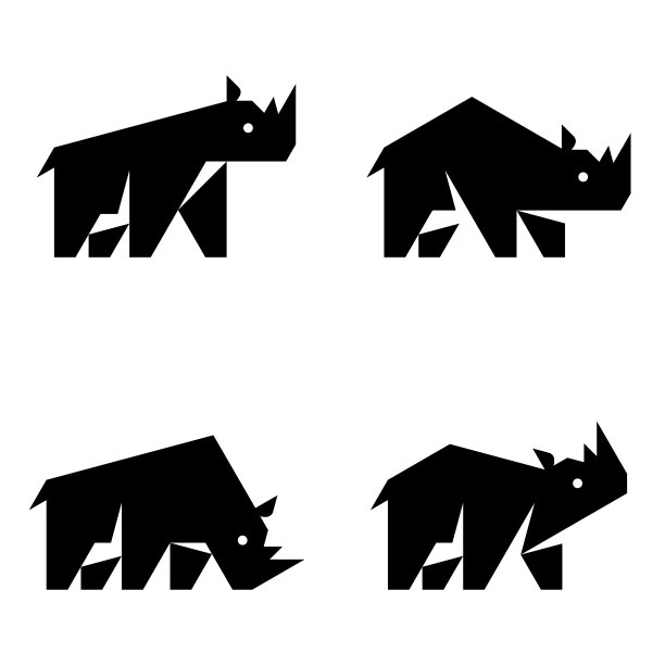 犀牛头像套装图片下载