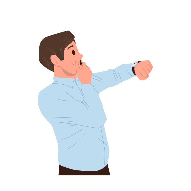 震惊的商人看着手表，因为会议失败而感到难以置信和压力图片下载