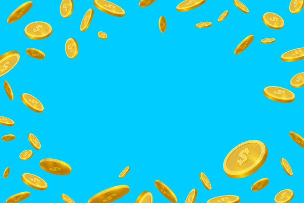 矢量插图飞行的金币透明背景与空间在您的设计。经营理念。图片下载