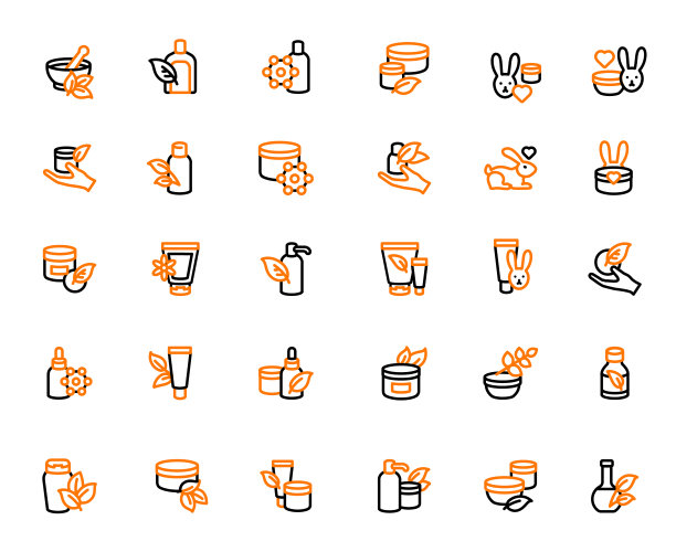 天然有机生物化妆品，生态化妆品，可编辑笔画图片下载