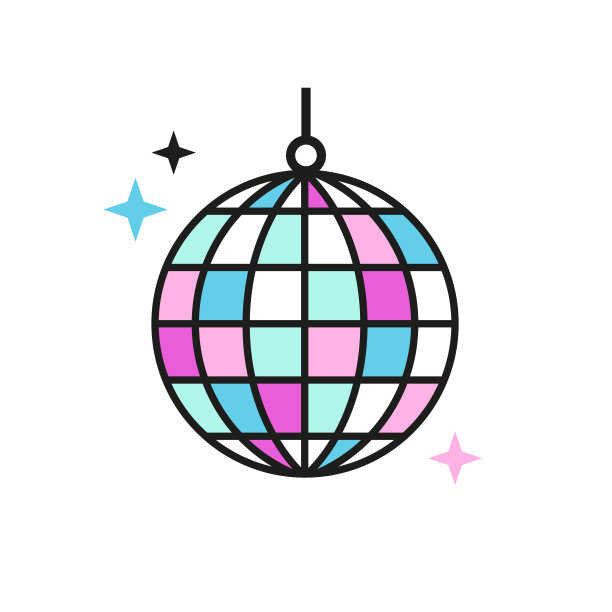 迪斯科球图标。隔离在白色背景上图片下载