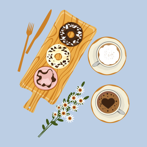 一组食物矢量图标插图面包店烘焙，面包，烹饪，甜甜圈，甜点，新鲜和美味的插图。用于包装、标签或标志。标牌、传单或菜单上的食物艺术。图片下载