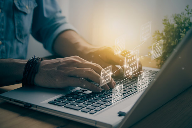 休闲商人和六边形合同或协议文件概念在复古的语气图片下载