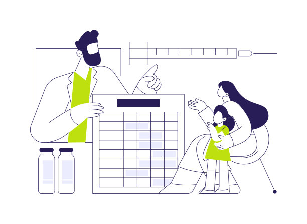 获得儿童疫苗接种记录抽象概念矢量插图的副本。图片下载