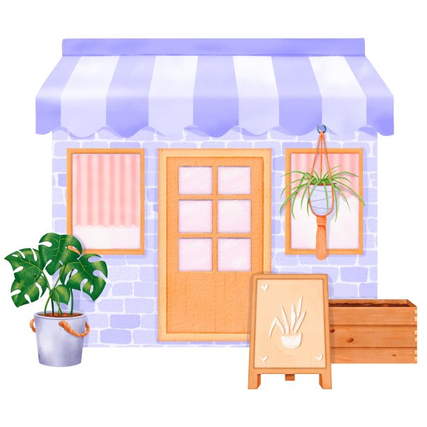 迷人的小精品店以植物和户外展示为特色，是一个欢迎参观的地方图片下载