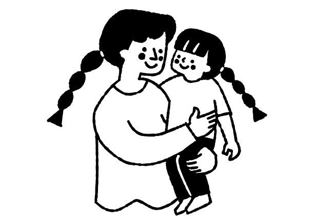 一位母亲微笑着抱着一个女孩图片下载