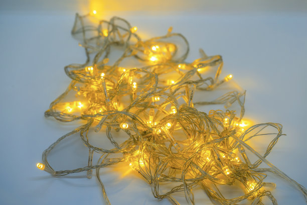 圣诞灯温暖闪烁线LED灯的节日庆祝活动图片下载