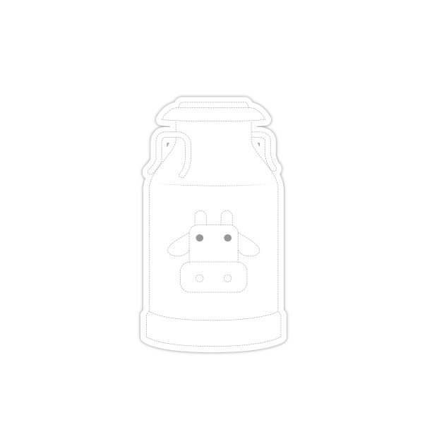 牛奶矢量插图可以说明奶牛养殖和生产点对点的线条绘制，让孩子们学习沿着虚线绘制线条。图片下载