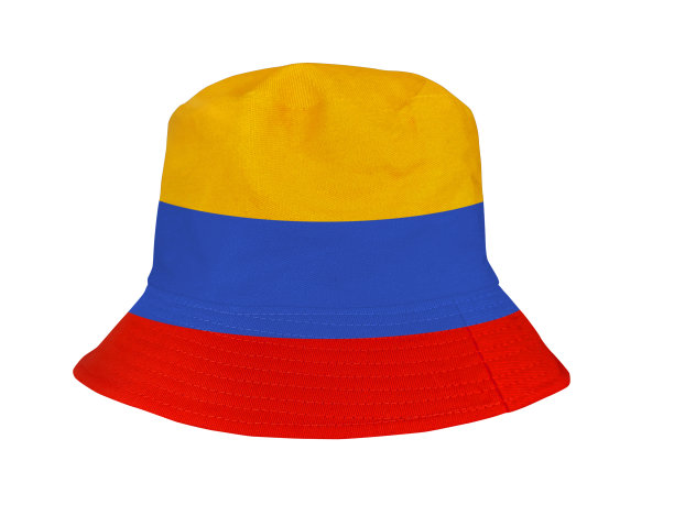 黄蓝红斗帽孤立在白色背景。图片下载