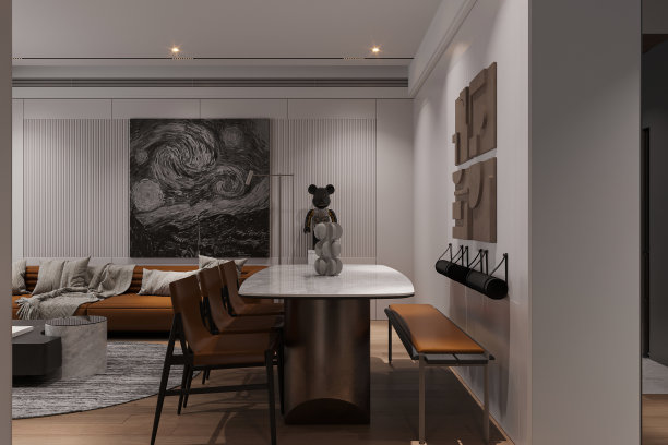 照片令人愉快的餐厅与餐桌，椅子和长凳。图片下载