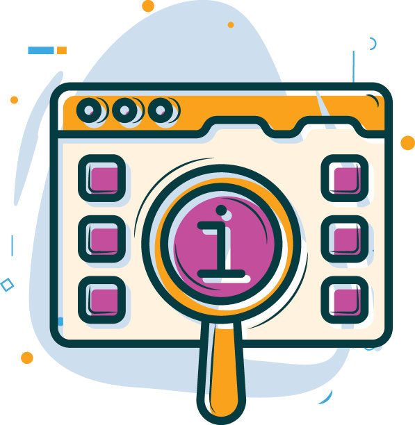 个人AI搜索助手概念，浏览器智能信息向量设计，人工通用智能符号，自然语言处理符号机器深度学习股票插画图片下载