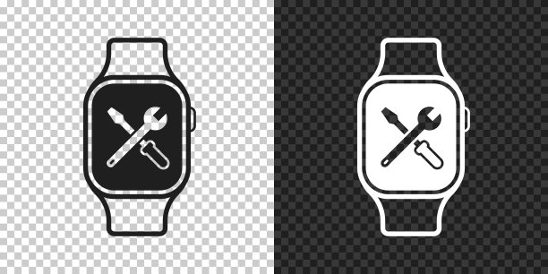 智能手表设置-工具。空白背景上的设计图标图片下载