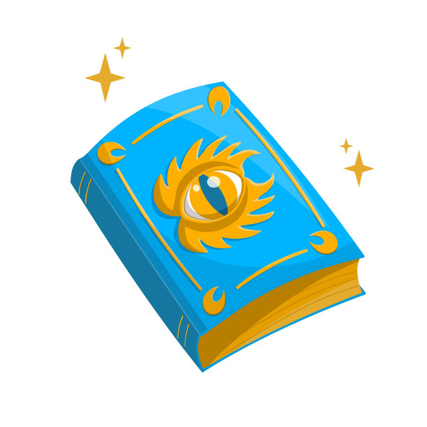 儿童的神奇元素，一个孤立的漫画向量神奇的古书图片下载