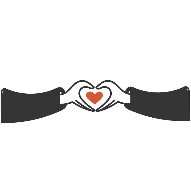 手绘涂鸦情侣手部姿势爱心符号插画图片下载