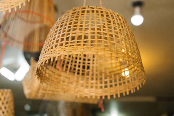 泰国清迈的竹制工艺品店图片下载