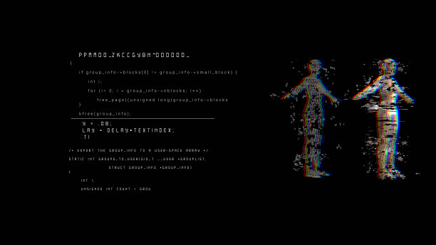 HUD与白线，文字和人类3D科幻图片下载
