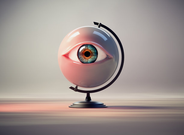 人类的眼睛在地球上支撑着。图片下载