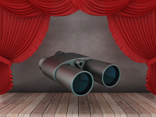 带有幕台的3D双筒望远镜图片下载