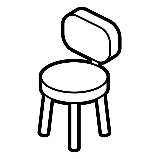 椅子图标在等距风格。家用及办公家具及设备。图片下载