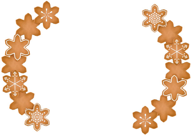 用糖霜装饰的姜饼插图框图片下载