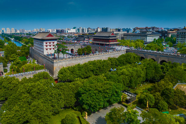 中国西安的古城墙图片下载