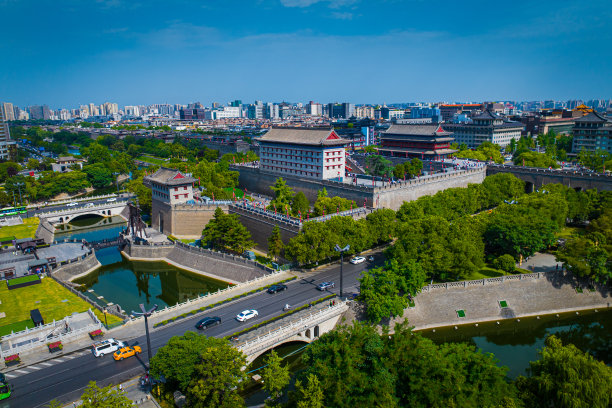 中国西安的古城墙图片下载