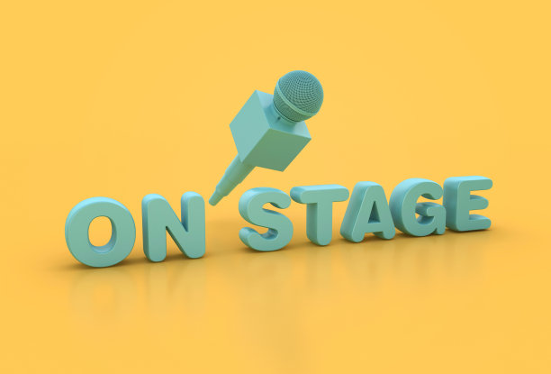 麦克风与舞台上的文字图片下载