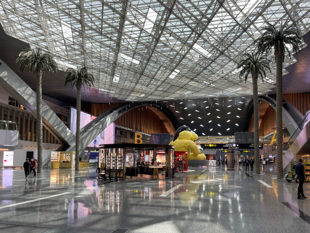 世界上最大的机场之一，哈马德国际机场与选择性重点。图片下载