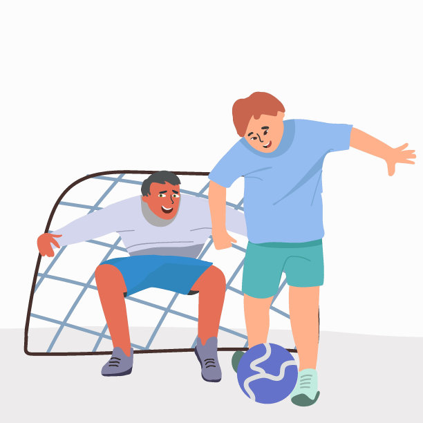 小孩子和爸爸在玩足球图片下载