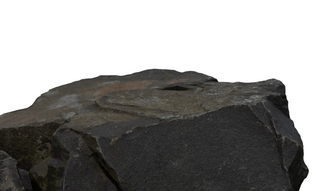 Rock Stone讲台舞台隔离在白色背景上用于产品展示，Black Sea Rock Stand具有粗糙的表面纹理，Nature Rock cliff元素具有剪切路径。图片下载