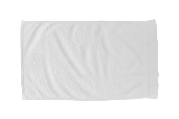白色毛巾模型模板或棉织物雨刷模型与裁剪路径隔离在白色背景上，手巾和面巾模型模板平铺顶视图图片下载