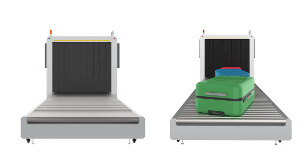 一套行李扫描机隔离在白色上图片下载
