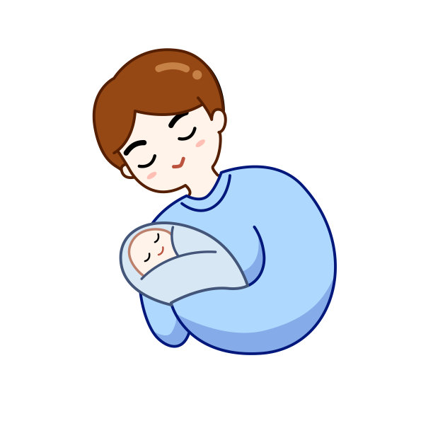 男人抱着孩子。父亲节的概念为事件、父母、爱、插画图片下载