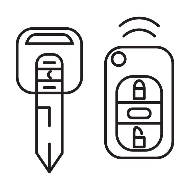 汽车关键图标矢量上的白色背景图片下载
