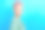 正面可爱女士的侧面照片站在空旷的地方，在蓝色背景上展示了新的明亮发型图片下载