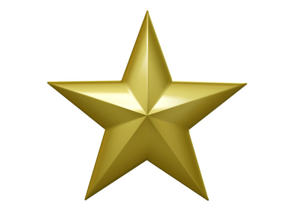 金色的星星孤立在白色的背景图片下载