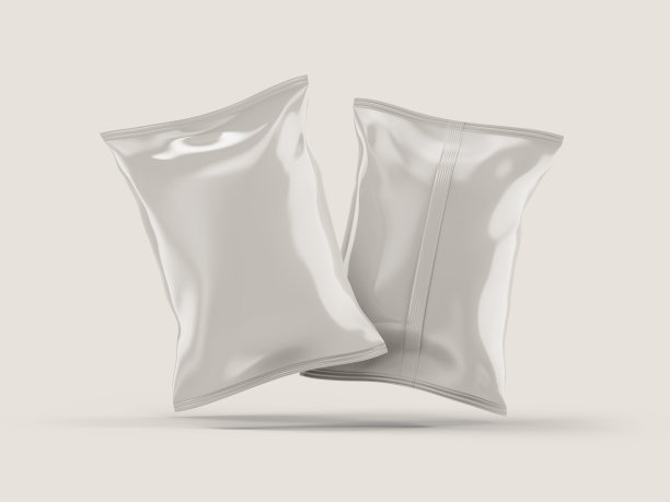 零食或薯片包装袋小袋模型3D渲染孤立的背景图片下载