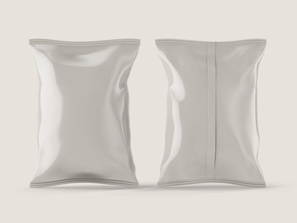 零食或薯片包装袋小袋模型3D渲染孤立的背景图片下载