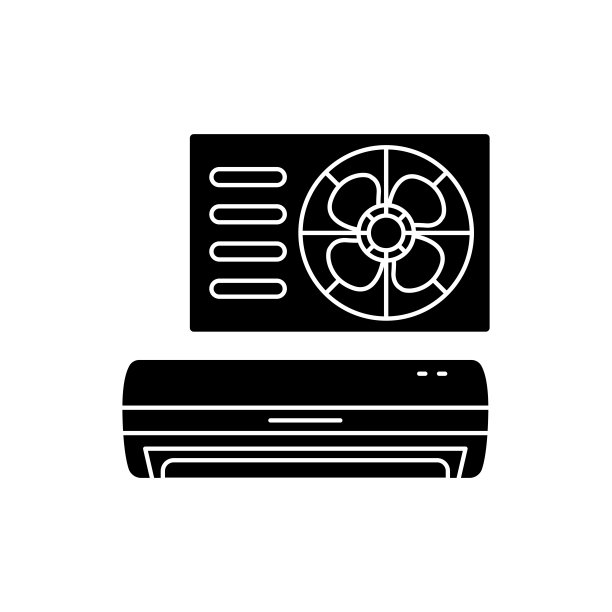 分割类型的AC图标。空调。家用暖通空调。空气循环设备。室内空气质量。孤立矢量插图。简单填充线条绘制。图片下载