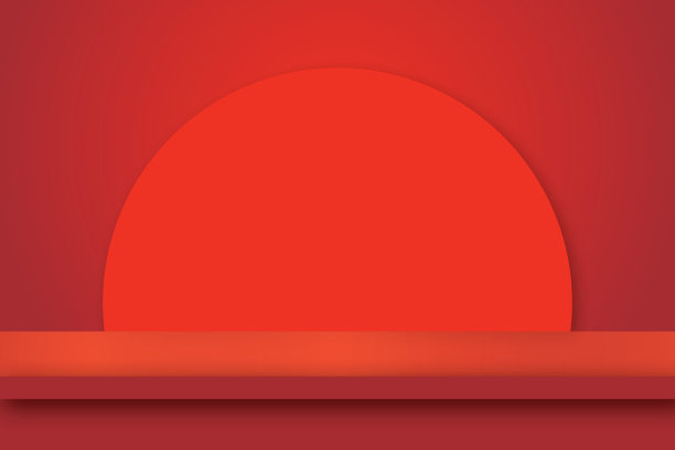 红色的舞台或讲台背景。为圣诞节或情人节和中国新年设计。红色的房间背景。图片下载