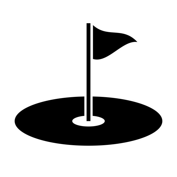 高尔夫球场轮廓图标。向量。图片下载