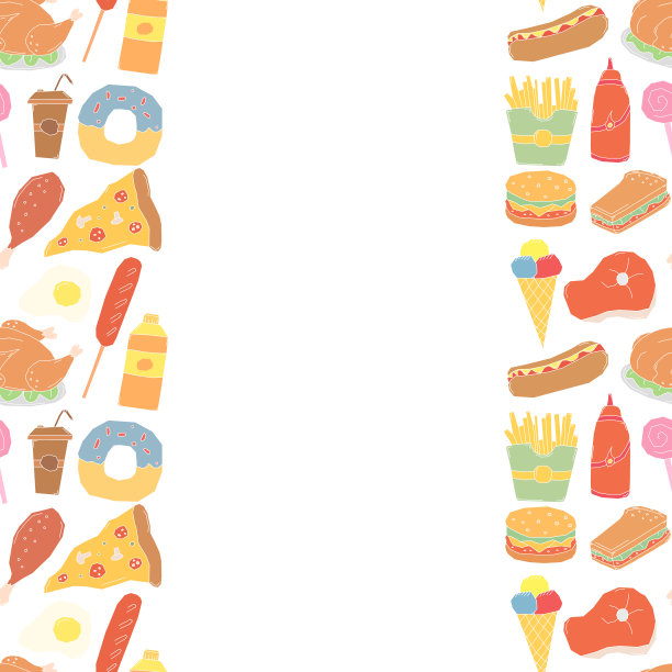 快餐框架。涂鸦快餐背景图片下载