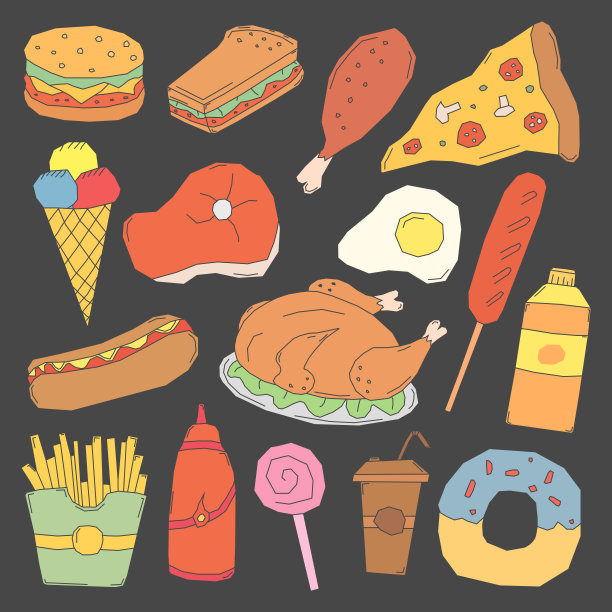 快餐图标。快餐背景图片下载