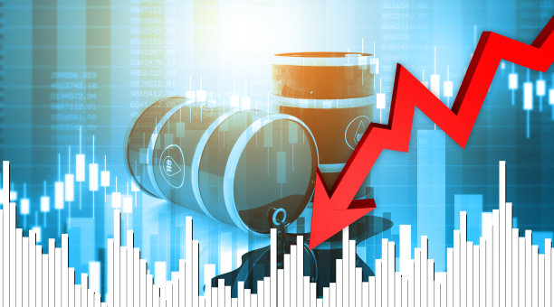 原油价格下跌曲线图。图片下载