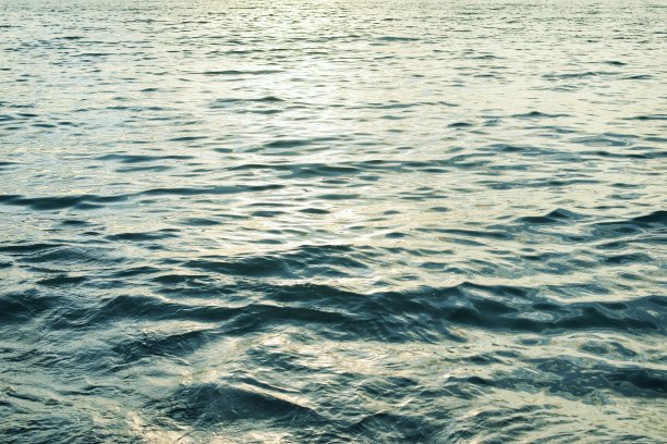 美丽的水面，小波浪和反射图片下载