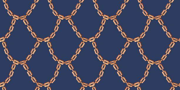 蓝色水彩背景上的网络金链图案图片下载