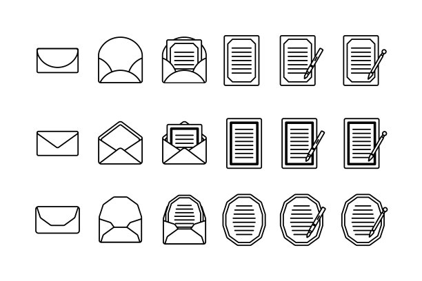 信封和信纸插图集图片下载